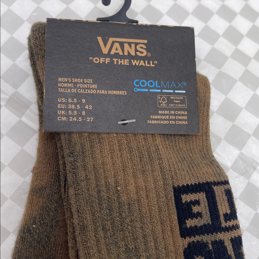 Vans CoolMax technology for comfort.
 "Off The Wall" Crew socks (1 pair) - Picture 5 of 16